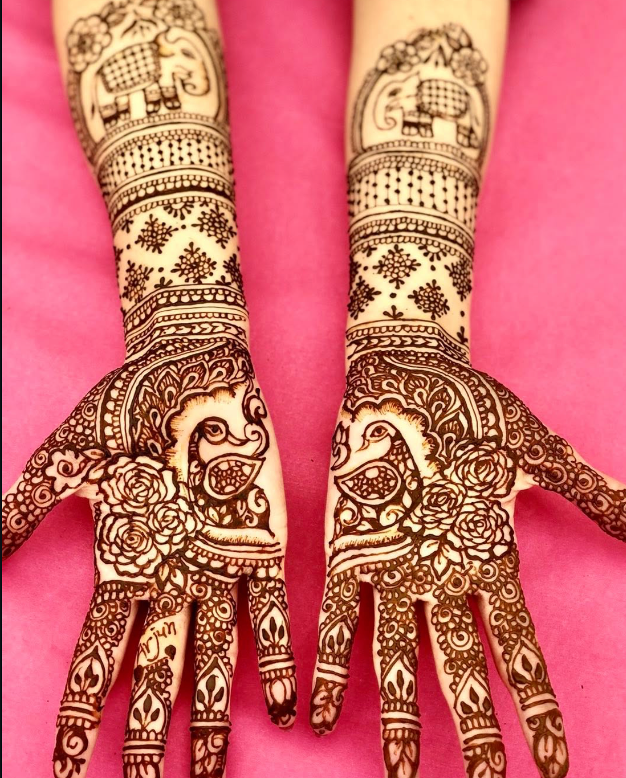 Peacock bridal by Leicester Mehndi